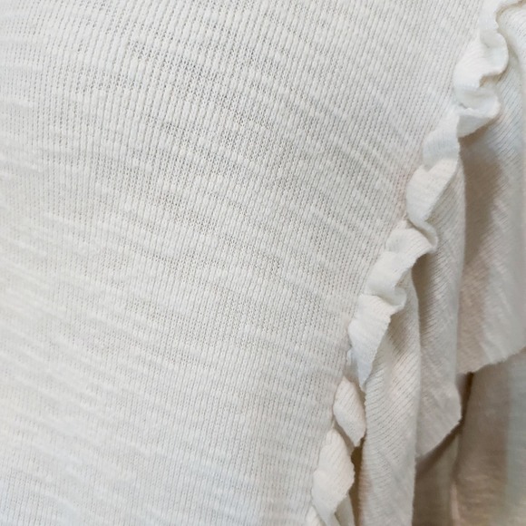 Pilcro Cream V-Neck Sweater w/Ruffle Trim Size Small - Picture 12 of 12